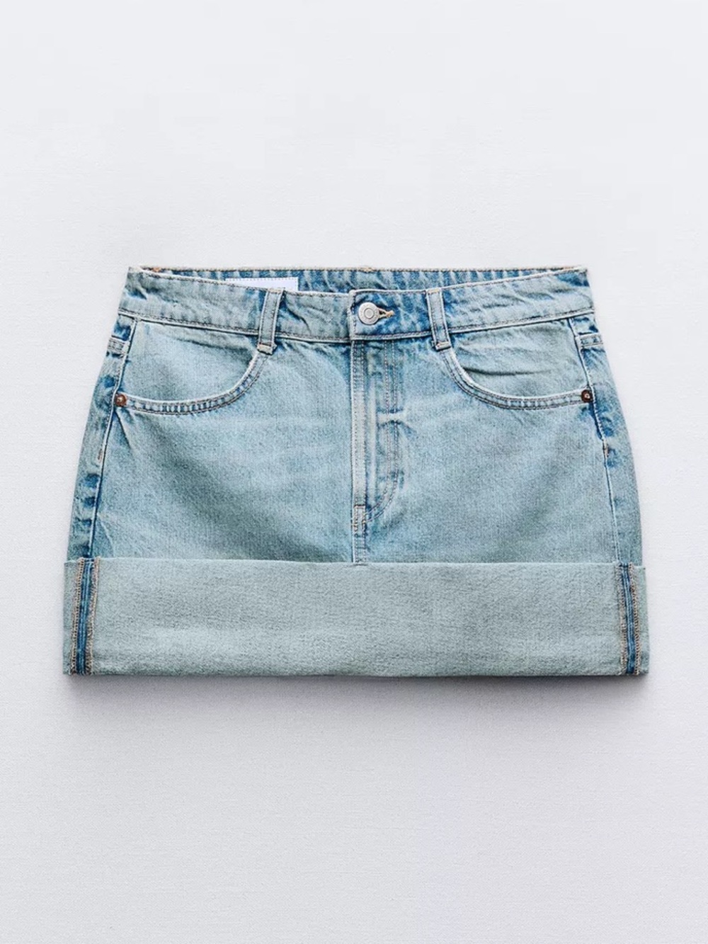 Zara TRF Denim Mini Skirt size L